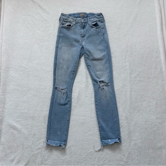 MOTHER The Looker Sacred Slit Ankle Nice Shot Wash Skinny Jeans Size 25 - Picture 2 of 11